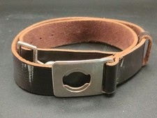 Vintage Girl Scouts Leather Belt 80cm Brown Official Buckle Full Grain UK