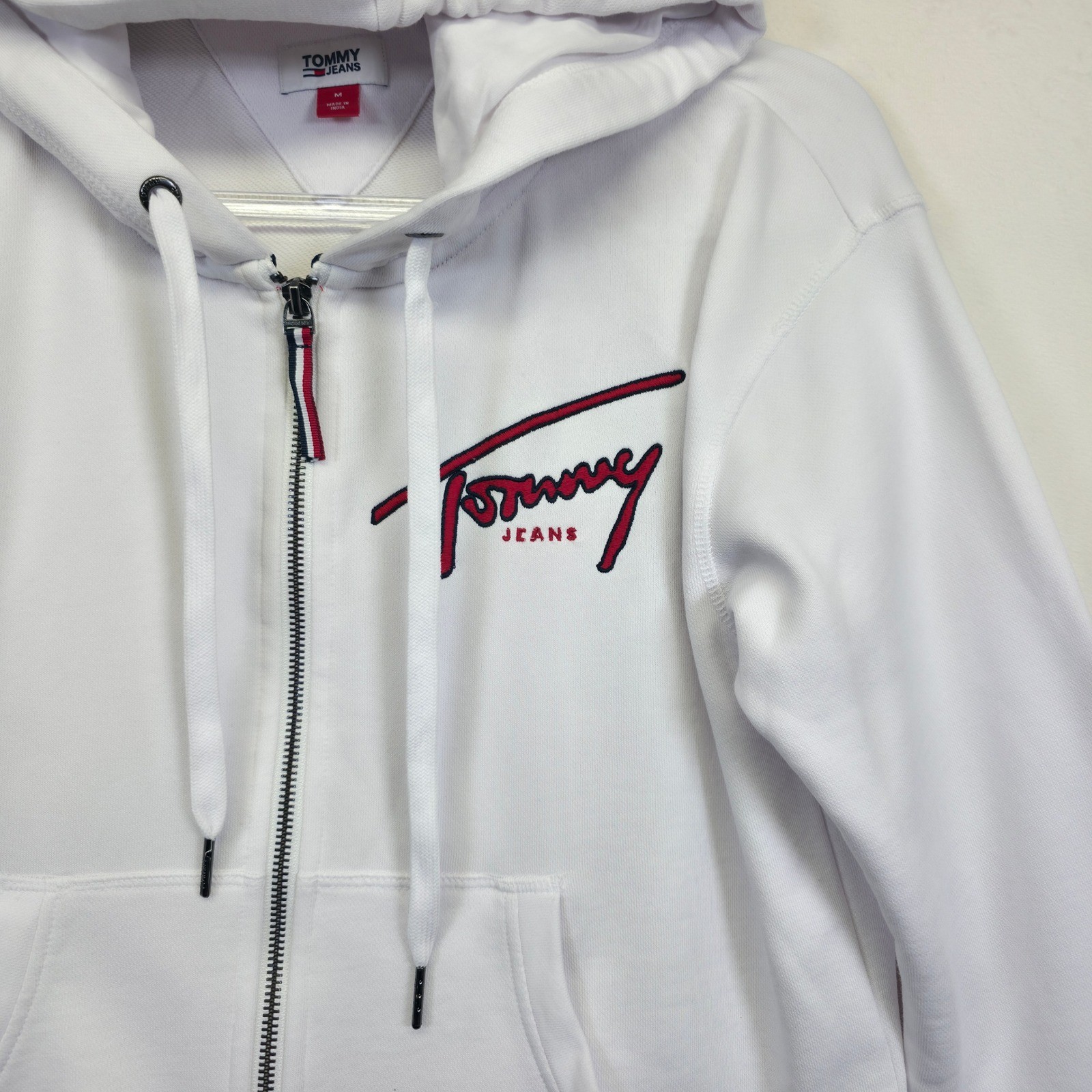 Tommy Hilfiger Hoodie Women M White Striped Classic Streetwear Sporty Sweatshirt thumbnail 12