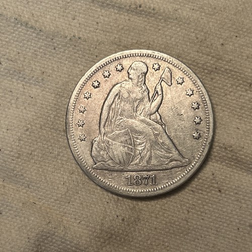 1871 P Seated Liberty Silver Dollar Rare