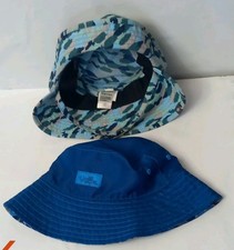 Kids Baby Blue  Multicolour Beach Hat Neck Protection Sun Pool Sz Ex Small. GUC