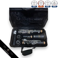 Black Plastic Clarinet 17 Keys Case Stand Included Some Rigidiy