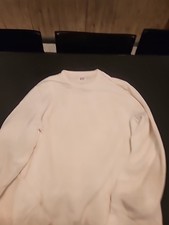 Unisex Mens Gap White Crewneck Sweatshirt With Front White Logo Size M