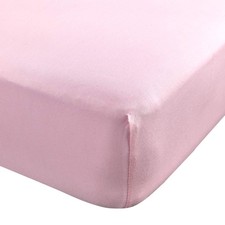 28x52 Inch Solid Pink Cotton Fitted Crib Sheet Standard Mattress Ultra Soft