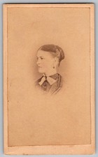 Antique CDV Circa 1860s F.M. Yeager Gorgeous Lady In Dress Reading PA