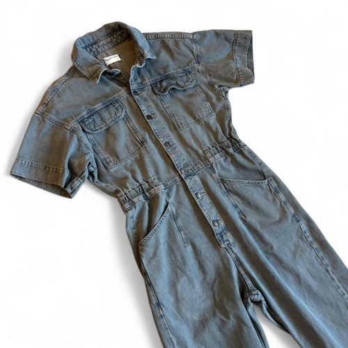 We the Free utility gray denim jumpsuit- grunge workwear M