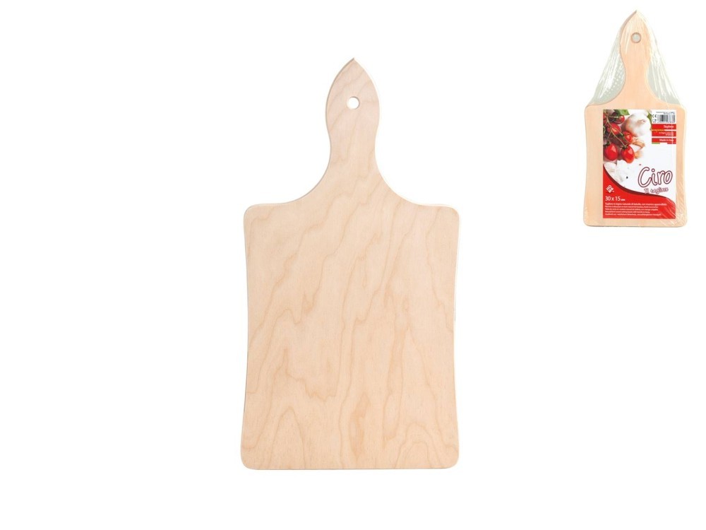 Wooden Cutting Board 'ciro' with Handle 30x15 Brown Home