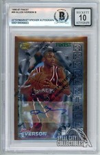 Allen Iverson 1996-97 Topps Finest Apprentices Rookie Autograph Card #69 BAS 10. rookie card picture