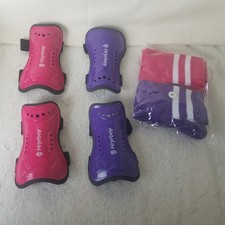 Hrybay Kids Shin Guards Soccer Socks Protective Gear Set Pink Purple 2xsets NWT