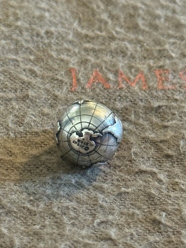 James Avery Retired 3D Globe Planet Earth Charm Sterling Silver - Picture 3 of 5