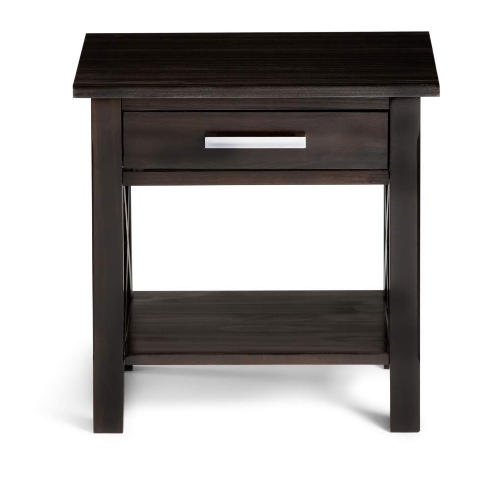Kitchener SOLID WOOD 21 inch Wide Square Contemporary End Side Table in Hicko...