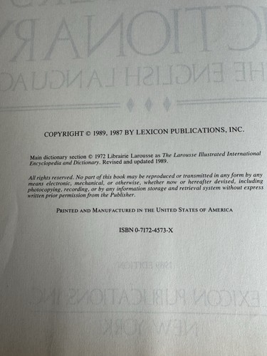 1991 The New Lexicon WESTER'S DICTIONARY Encyclopedia Edition - Picture 3 of 3
