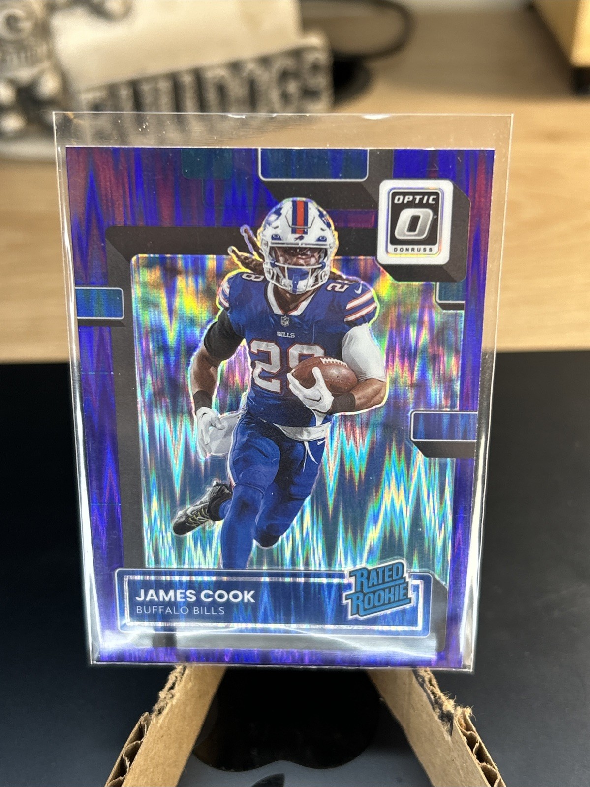 2022 Panini Donruss Optic - Rated Rookie James Cook #215 Purple Shock Prizm (RC)