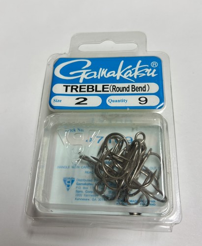 Gamakatsu Treble Round Bend 9 pro Packung Größe 2