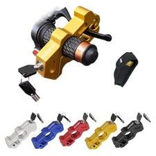 Gold Anti-Theft Grip Throttle Security Handlebar Lock with 2 Key For Scooter ATV