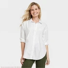 Women's Oversized Long Sleeve Collared Button-Down Shirt - L *SEE DEAL!!!*