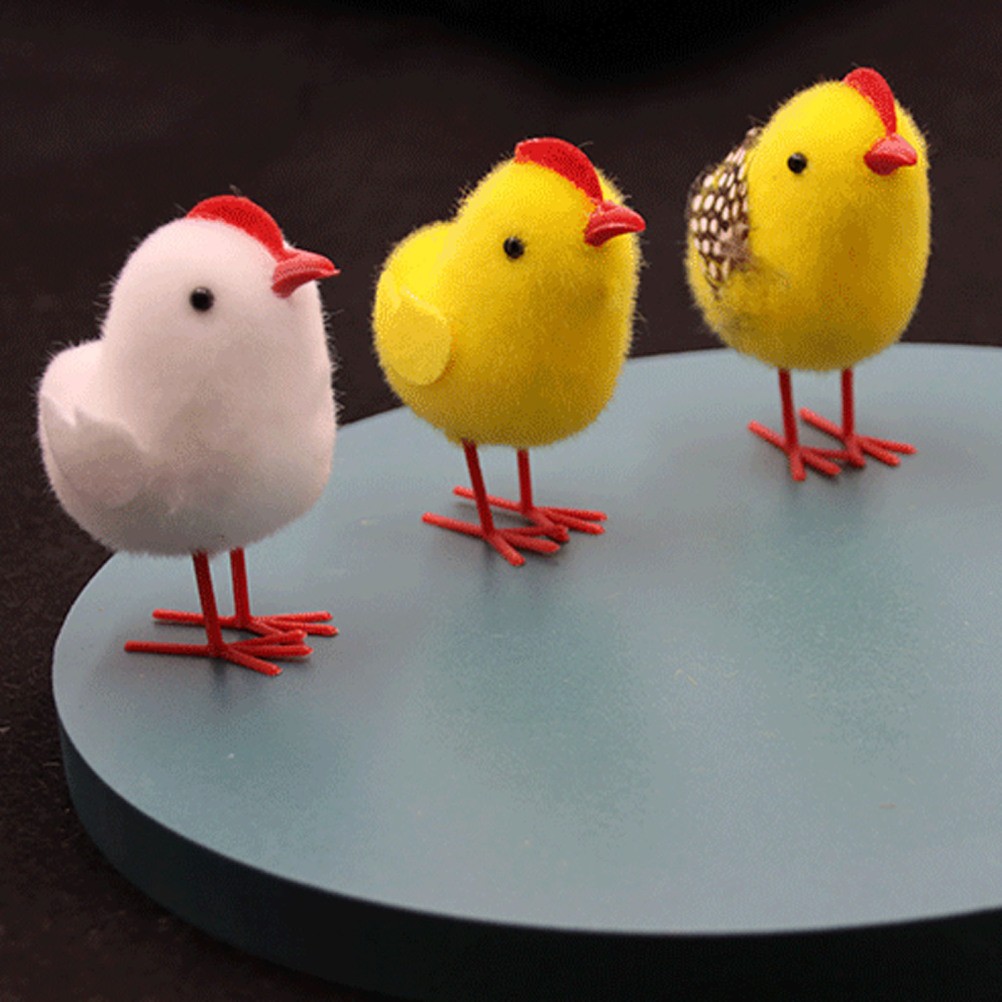 8 Pcs Toy Chicken Decoration Baby Mini Easter Chicks Kid Party Favor