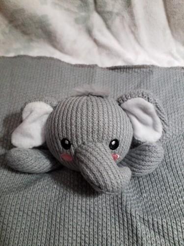 Coperta di sicurezza Elefante grigia maglia bambino Lovey 11,5" luna e stelle 735726 - Foto 3 di 5