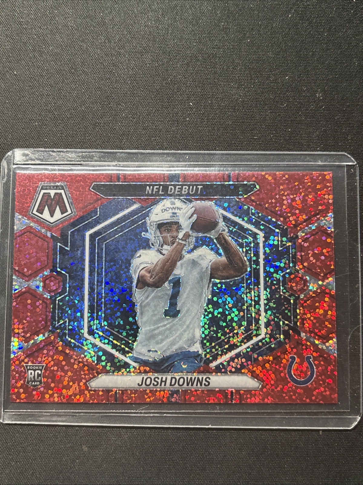 Josh Downs RC Colts Red Sparkle Prizm SP 2023 Panini Mosaic NFL Debut NM-MT