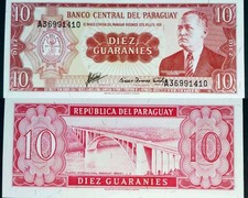 Billet, Paraguay, 10 Guaranies, 1963 KM:196a, NEUF UNC M17a
