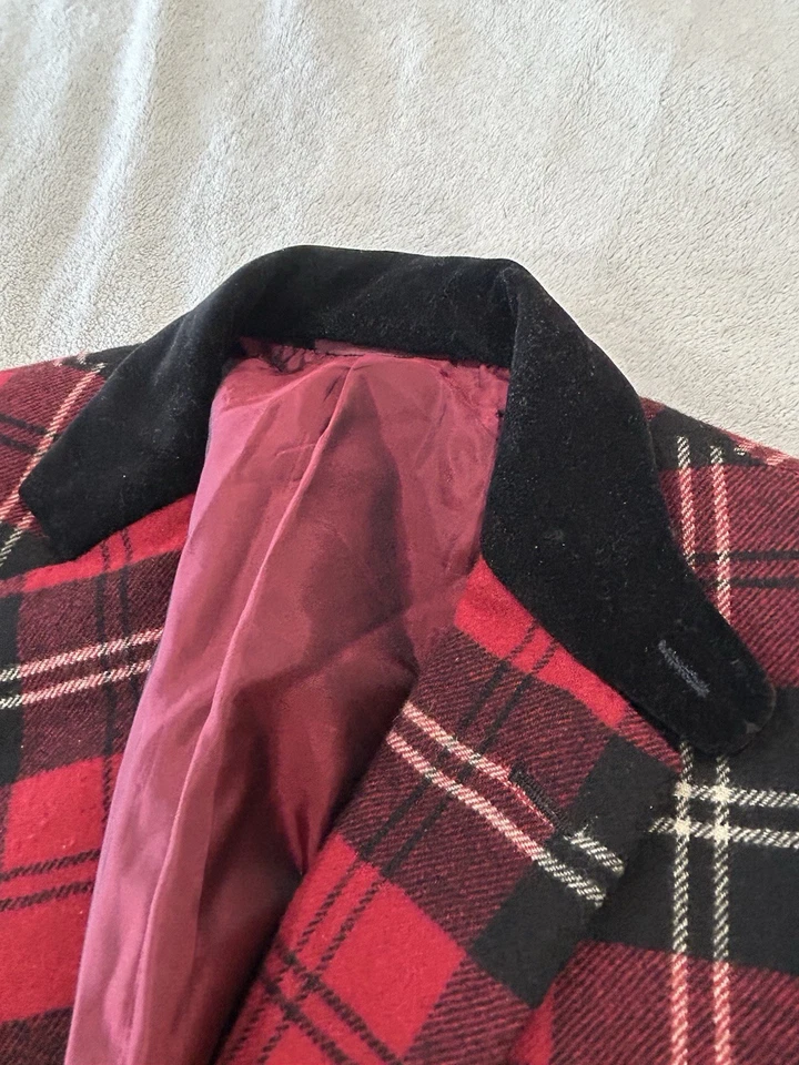 Traje Ralph Lauren Etiqueta Púrpura Tartán 100% Cachemira 40L 40R Foto 4 de 4