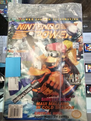 NEW Sealed Nintendo Power Volume 90 DKC 3 + Wave Race Poster 1996 Magazine.