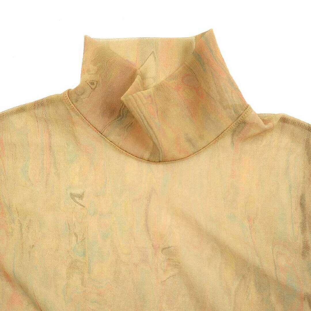 mame kurogouchi 22SS marble print sheer jersey high neck top mame kurogouchi 22SS marble print sheer jersey high neck top
