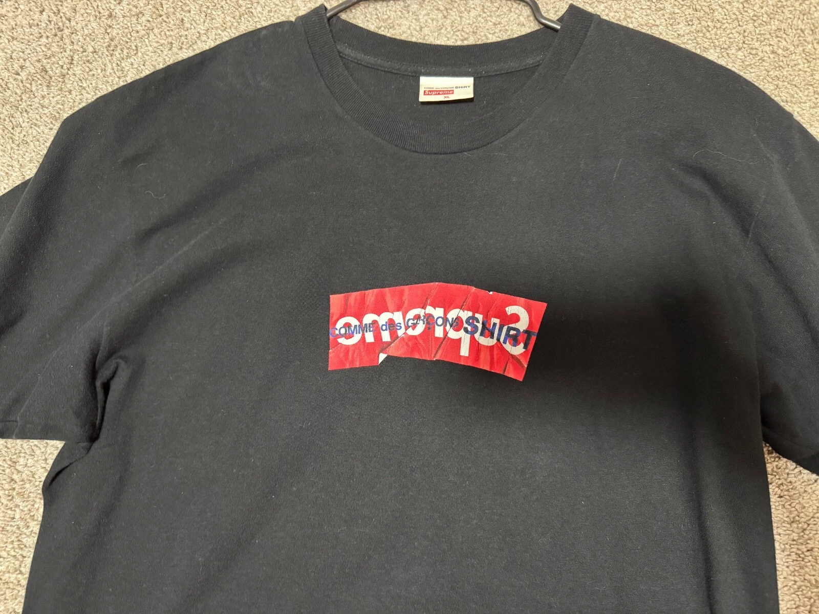 Supreme Comme Des Garcons CHEMISE Boîte Logo Tee (SS17)   Taille XL?