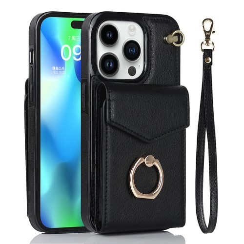 Buckle Ring Organ Card Slot Lanyard Wallet Phone Case for iPhone 14 15 16 Promax - Picture 10 of 19