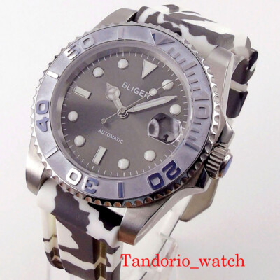 40MM Bliger Grey Dial Sapphire Glass NH35 MIYOTA 8215 PT5000 Automatic Men Watch