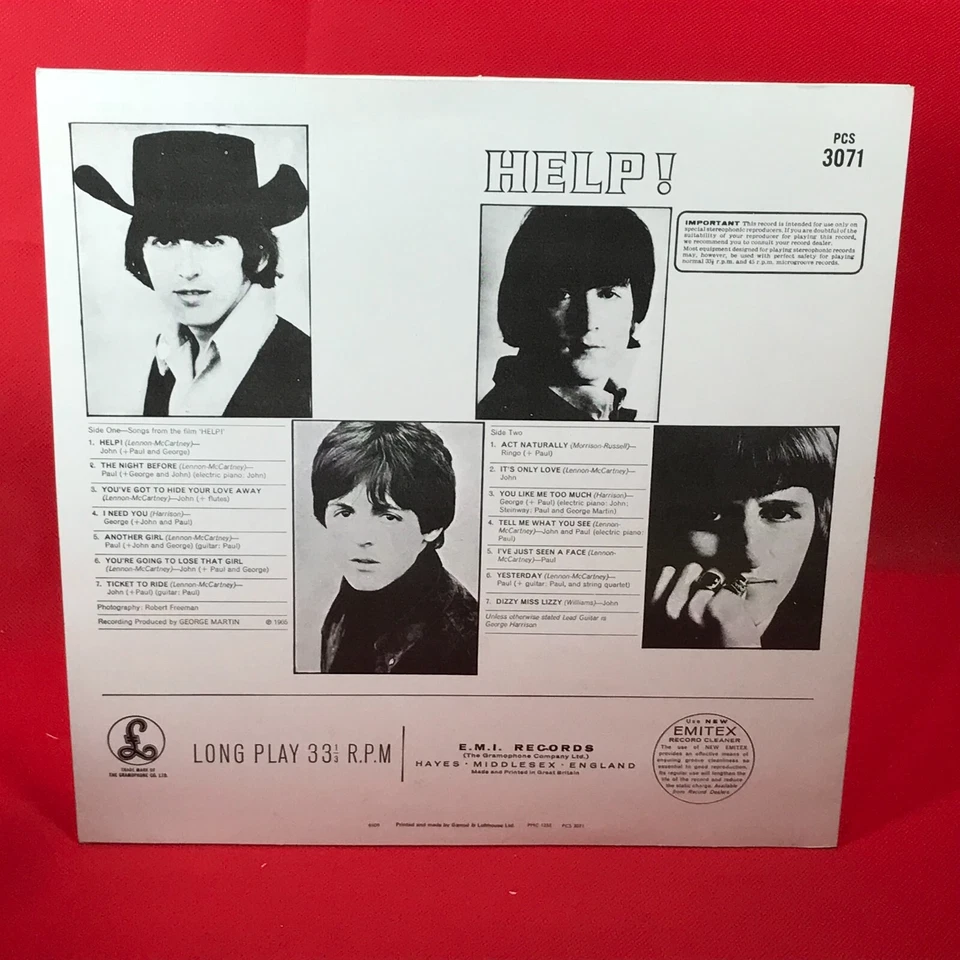THE BEATLES Help! 1981 UK vinyl LP film soundtrack Ticket to ride D - Image 2 of 4