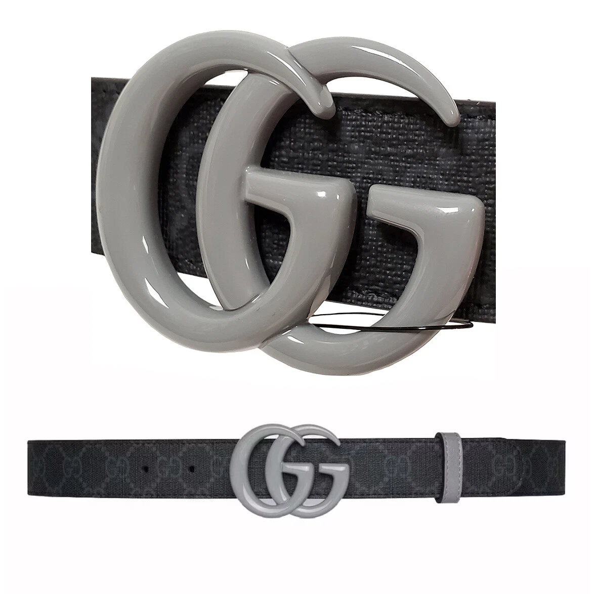 GUCCI CEINTURE 414516 GG LOGO SUPRÊME MONOGRAMME GRIS MARMONT BOUCLE 105 / 42