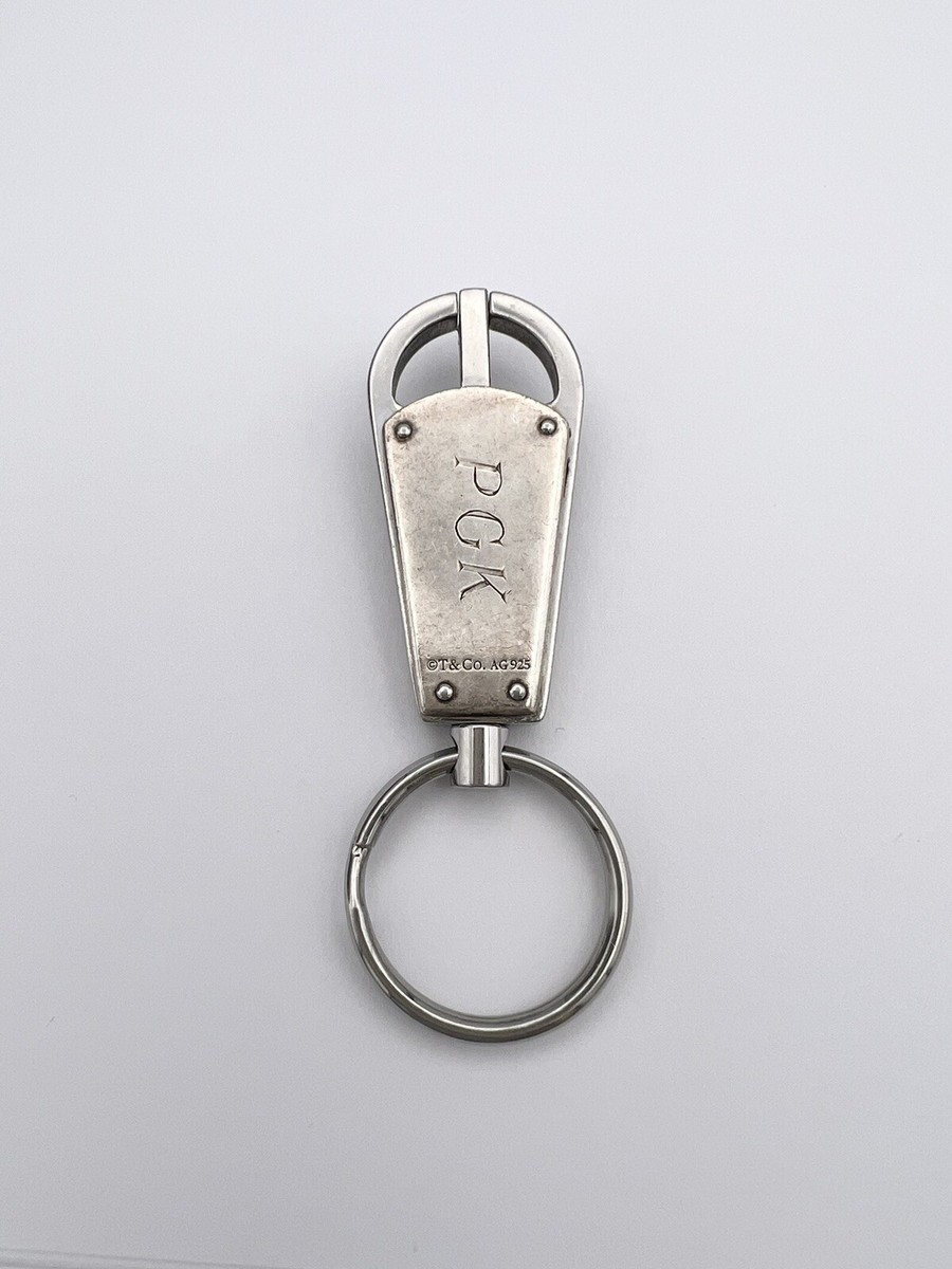 Tiffany & Co Sterling Silver & Stainless Steel Valet Keychain PGK