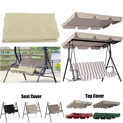 300D Patio Swing Top & Seat Canopy Replacement Waterproof Sun Shade Awning Cover