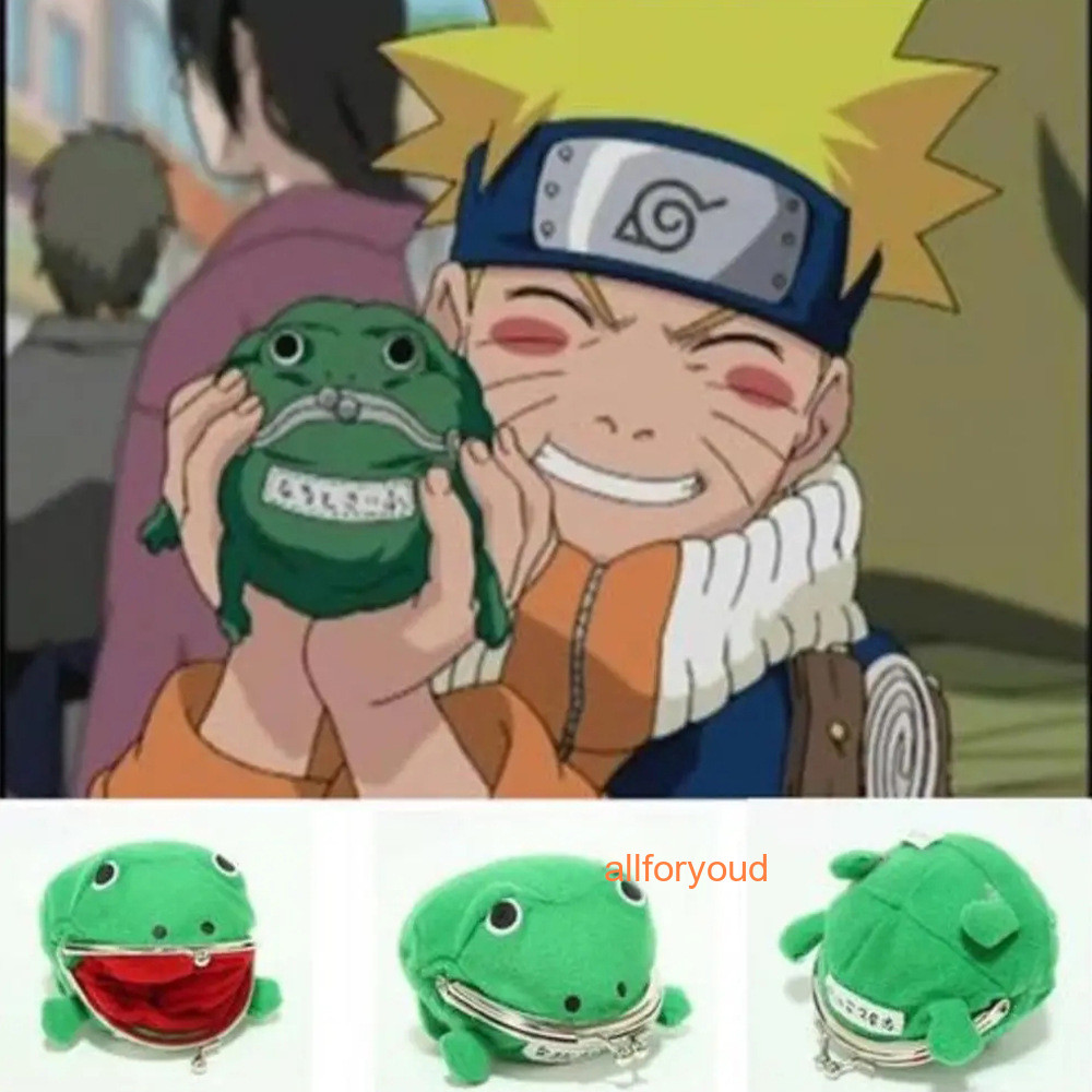Anime NARUTO Ninja Green Frog Wallet Naruto Purse Anime Cosplay Coin Wallet