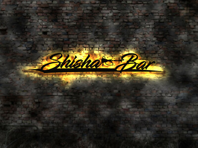 Shisha Bar VIP Lounge  Aufsteller Leuchtreklame Neonreklame Bild Club hookati