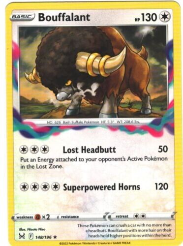 Bouffalant RARE Pokemon TCG Card 148/196