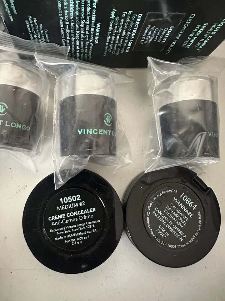 Vincent Longo Makeup Lot , Foundation , Eye Shadow , Concealer , Sharpener, Brus - Image 2 of 4