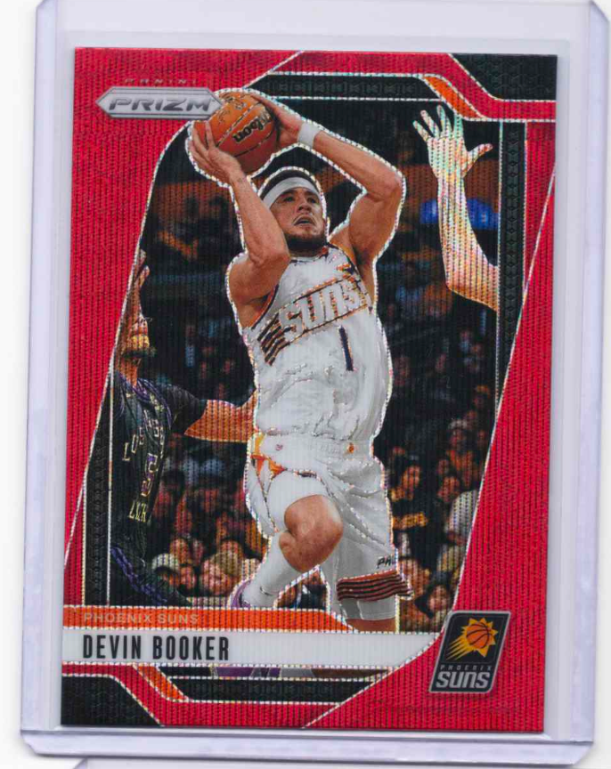 2024-25 Panini Prizm Basketball Red Wave Devin Booker Phoenix Suns Card #8