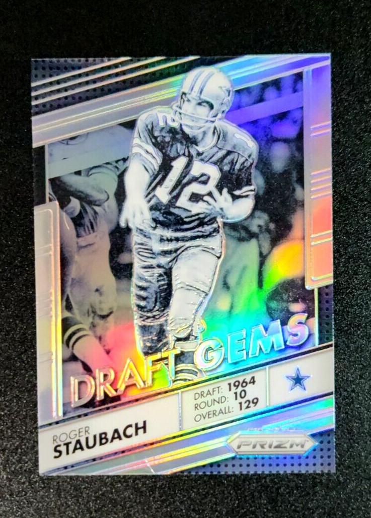 2016 Panini Prizm Draft Gems Silver Prizm Roger Staubach #8 HOF Cowboys