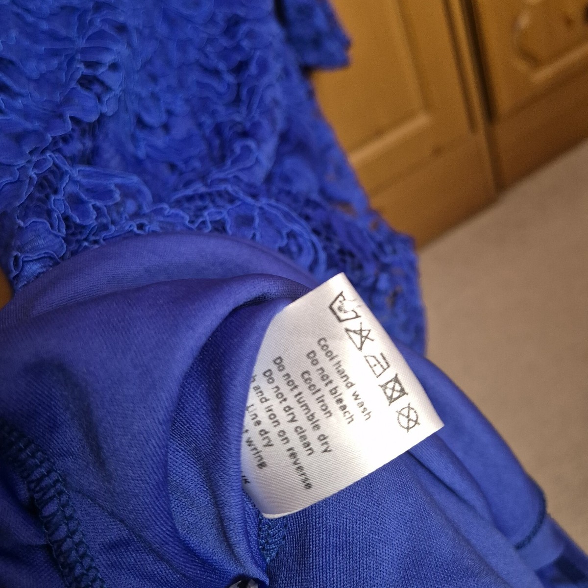 JESSICA WRIGHT BLUE LACE BODYCON DRESS SIZE UK