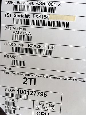 New Cisco ASR1001-X, 2xDC, 6 built-in GE 2 DC Power 8GB DRAM, SLASR1-AES LICENSE