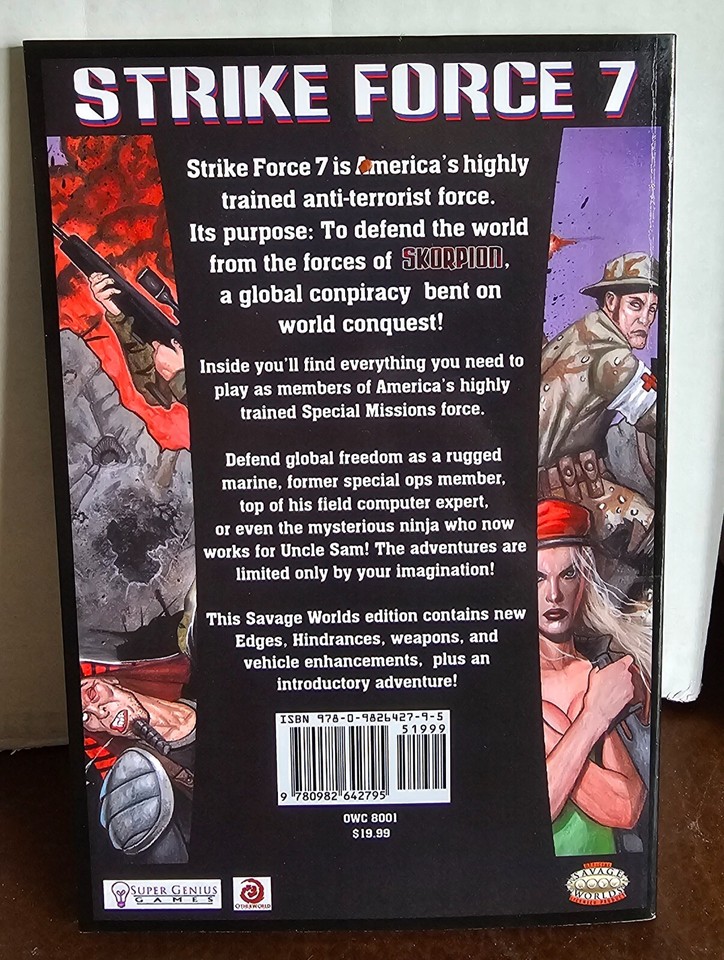 Savage Worlds Strike Force 7 Special Forces Rpg Game Super Genius 