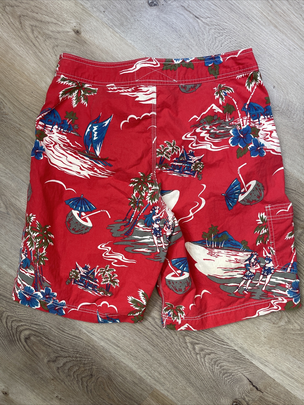 American Eagle Outfitters Board Shorts Men Size 32 Hawaiian Girls Rare Cargo image 6