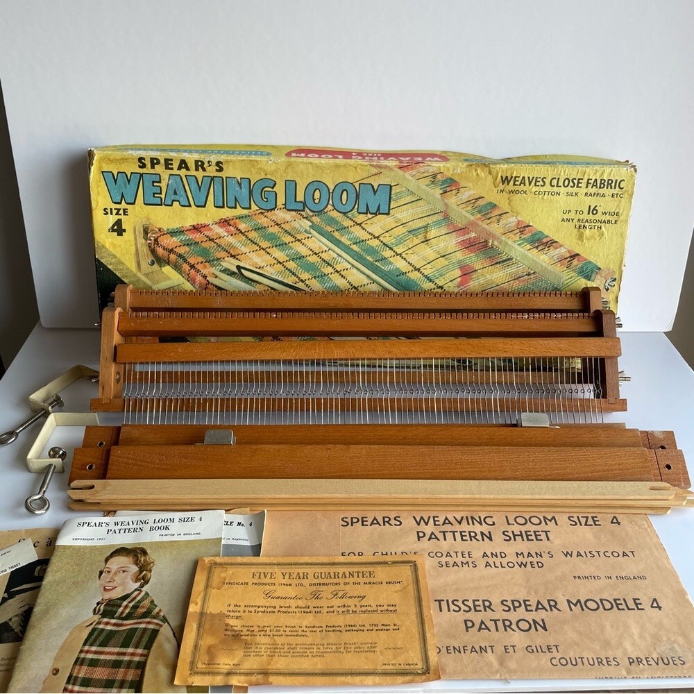 Vintage Spears Weaving Loom Sz 4 Made in England 16 in Wide Complete