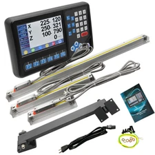DRO 3 Axis Digital Readout Display &Linear Glass Scale 3pcs CNC Mill Lathe DRO 