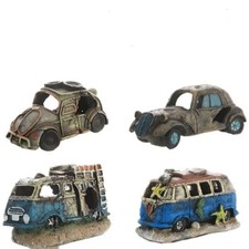 Car Wreck Aquarium Decoration Fish Tank Fish Hideout Unique Aquarium Ornament