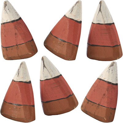Primitives by Kathy Wooden Candy Corn Sitters Set of 6 Halloween Fall Autumn