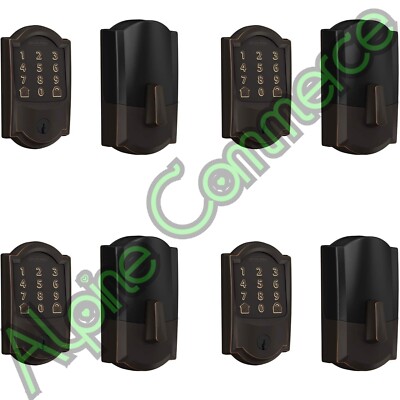 *4-Sets* SCHLAGE Encode Smart Wi-Fi Deadbolt Camelot Aged Bronze BE489WB CAM 716