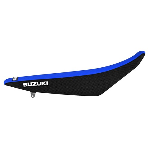 2008-2017 SUZUKI RMZ 450 Gripper Seat Cover BLACK/TM BLUE standard #42 LOGO - Bild 2 von 4