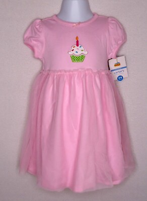 carters birthday dress Carter's Dress 24 Months Cupcake Birthday Party Tulle Pink Birthday Girl SS  NWT